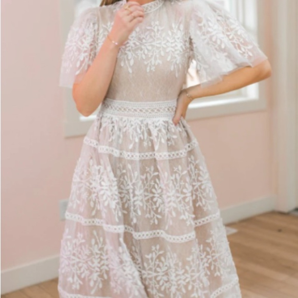 Ivy City Co Sicily Dress (champagne lining and flutter sleeves)